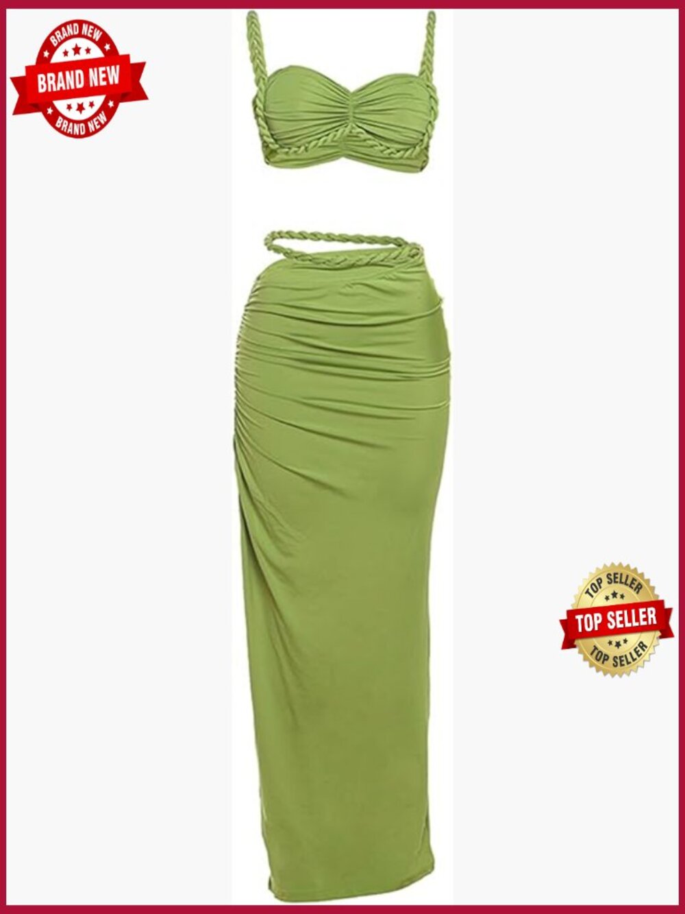 Sexy Two Piece Skirt Set Cami Top & Cut Out Skirt Night Out